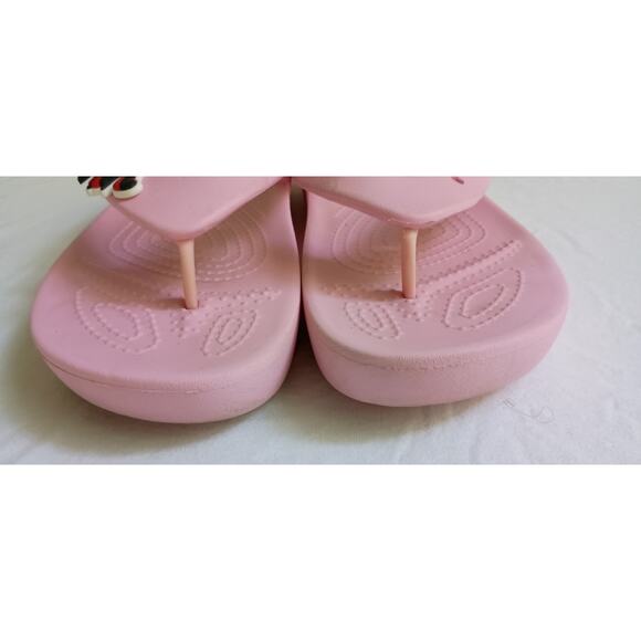 Crocs Pink Platform Flip Flops with Charms size W9 - Picture 3 of 12